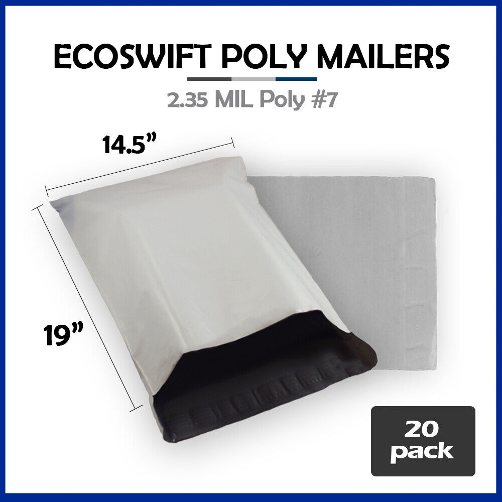 20 14.5x19 EcoSwift Poly Mailers Plastic Envelopes Shipping Mail