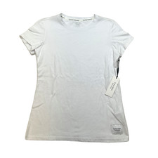 Calvin Klein Premium Performance Crew Neck T-Shirt Womens XS White Wicking