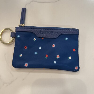 BRAND NEW Blue Floral Getaway Travel Zip Wallet w/ ID Case