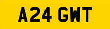 A24 GWT OLD CAR REG NUMBER PLATE WITH NO HIDDEN COSTS . GW GT ETC
