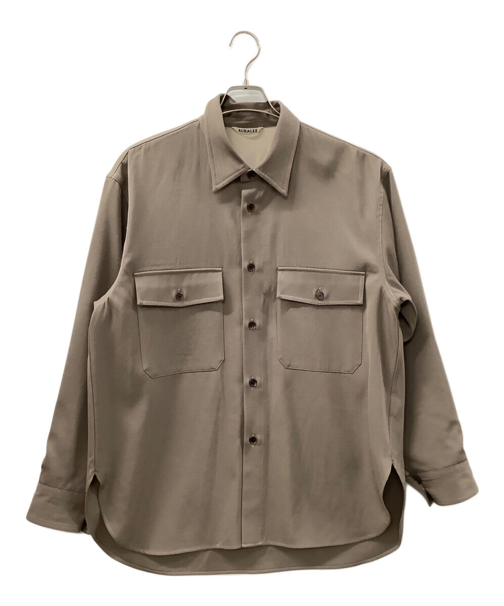 AURALEE WOOL MAX GABAGINE SHIRT Size: 4 Beige Men A9AS03MX AURALEE WOOL MAX GABAGINE SHIRT Size: 4 Beige Men A9AS03MX