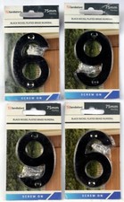 Sandleford Henley 75mm black nickel plated brass house number 6 door screw fix