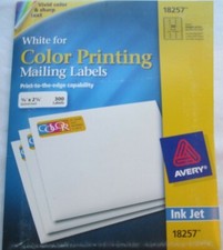 AVERY #18257 WHITE FOR COLOR PRINTING MAILING...