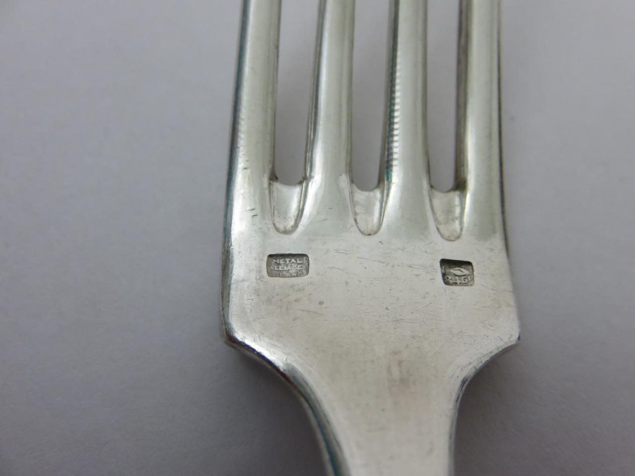 5pc Vintage SFAM France Silverplate Forks Spoons Tablespoons Metal