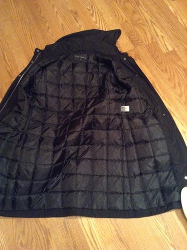 Womens Portrait Down Quilted Coat with hood Black sz m/s - Picture 10 of 12