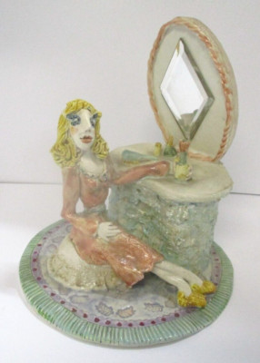 Barbara Spear-Scully BSD Sculpture Woman at Make-Up Station Table .. Celebrity?