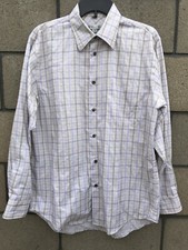 Geoffrey Beene Button Up Shirt Mens Size 15 15 1/2 Long Sleeves Shirt Checkered
