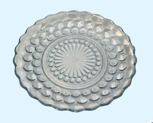 Vintage Anchor Hocking/Fire King No. 1600 - Blue Bubble Glass 6-3/4" Plate