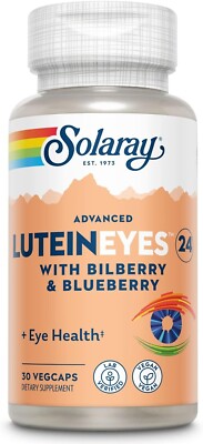 Solaray Lutein Eyes Advanced 24 mg 30 VegCaps Free Shipping
