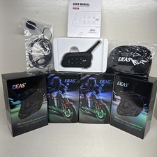 Lot Of 4 Ejeas V4C PLUS INTERCOM BLUETOOTH MOTORCYCLE HELMET INTERPHONE HEADSET