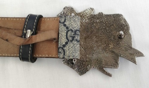 GUCCI Authentic Anchor Buckle Belt Beige GG pattern size 85/34 Length 96.5cm - Picture 9 of 10