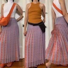 Anthropologie maeve pleated pattern maxi skirt
