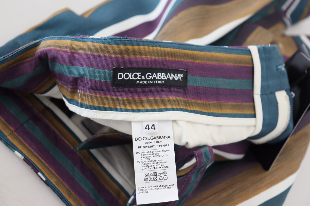 ショートパンツ DOLCE & GABBANA MULTICOLOR COTTON SHORTS Dolce & Gabbana Multicolor Striped Stretch Cotton Men's