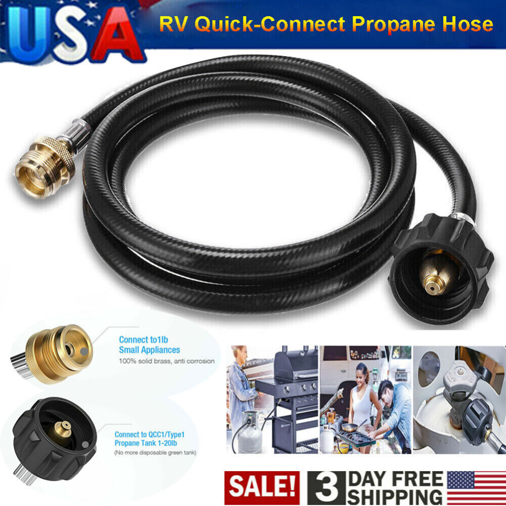6F QCC1 Propane Hose Gas Line Quick Connect Adapter for camp stoves RV