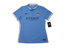 Manchester City Home Football Shirt 2015/2016 Jersey Women L Nikes Soccer