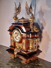 Antique FRENCH Neo-Classical Marble Table Clock by S Marti: 1890s: ON SALE!!!!!