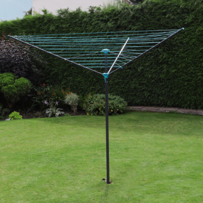JVL 3-armiger pulverbeschichteter Stahl Outdoor Garten Wäscheständer, 45 Meter