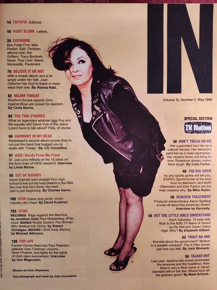 Rare SPIN music Magazine May 1996 90s TV ROSEANNE Aaron Spelling X-Files - Image 2 of 2