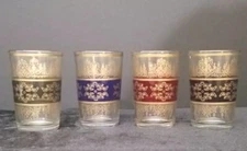 Moroccan Tea Glasses, Set of 4, Vintage.