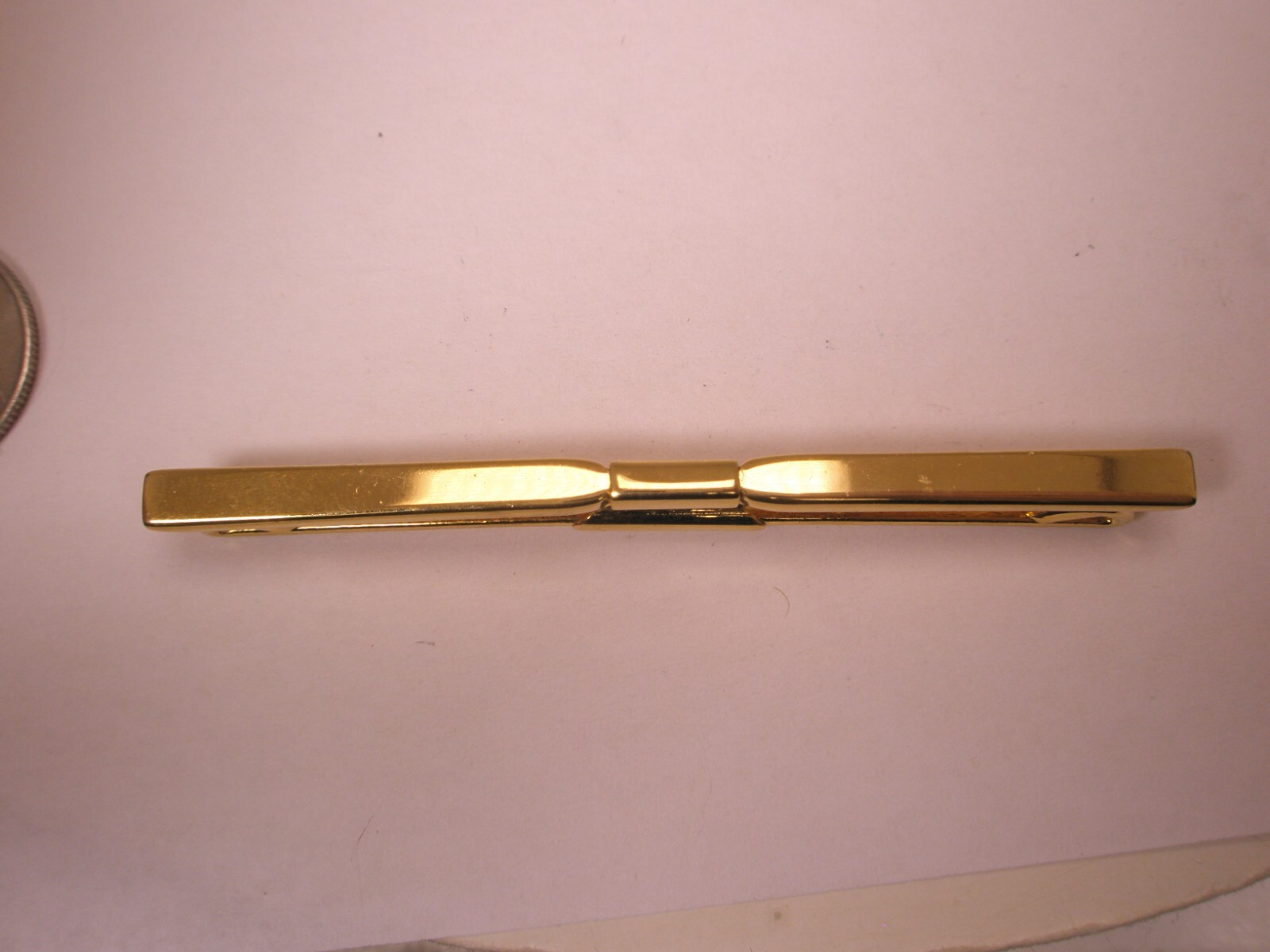 2-1/2" wide Plain & Slight Curve Gold Tone Vintage Collar Bar L66