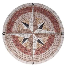 ROSE OF THE WINDS WITH CARDINAL DOTS diam 100cod 12