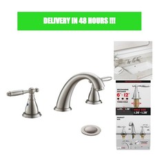 Phiestina Brushed Nickel Widespread Bathroom Sink Faucet 2 Handle 3 Hole