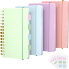 4 Pack 5X7 Small Spiral Notebook, Hardcover Spiral Journal Notebook with Removab
