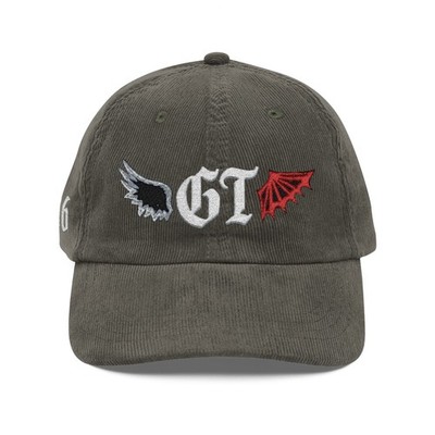 Vintage Corduroy Embroidered Cap   Retro '61 Wing Logo Dad Hat