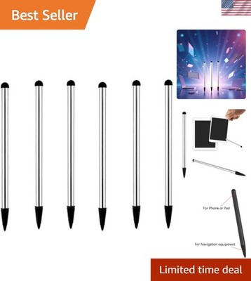 Sleek Silver Stylus Pen Set: 6 Precision Tools for All Capacitive Screens