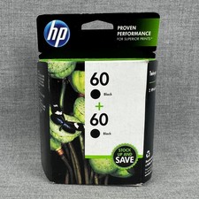 NEW HP 60 Black Ink Twin Pack 2 PACK CZ071FN - 2 x CC640WN Genuine Sealed