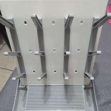 Standalone Baby Bottle Drying Rack Gray White with Varying Peg Heights