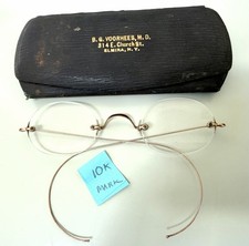 10k solid gold Antique Wire Frame Spectacles Victorian Style Eyeglasses