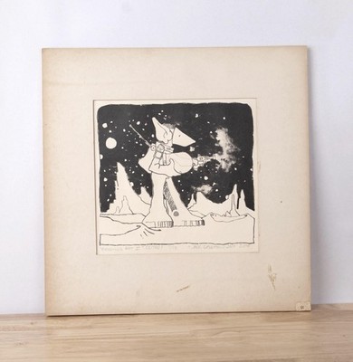 Vintage 1970s Sci-Fi Space Art Lithograph Jack Vaughan Eradinus Rat II