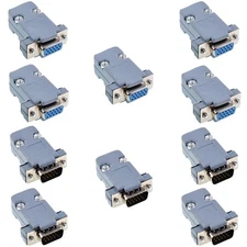 Jienk 10PCS VGA Male Female DB15 3 Row Solder Cup Connectors Kit, Solder Type...