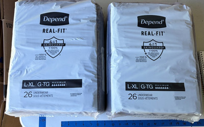 Depend Real Fit Incontinence Underwear for Men Disposable Large  XL Black 52