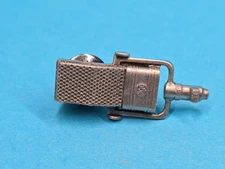 Vintage F.R.D. USA Miniature Microphone Pin Pewter Look Metal Tie Tac Brooch 1"