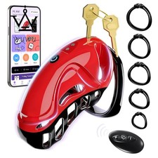 App Remote Control Chastity Cage Device Male Abstinence Adult with 5 Rings Lock