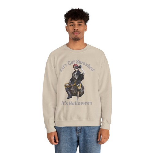 Let's Get Smashed It's Halloween Crewneck Sweatshirt Unisex 4 Colors  - Afbeelding 12 van 22