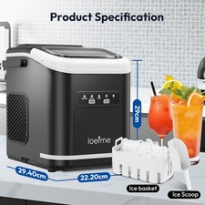 LOEFME Ice Maker 10KG/24Hrs Large/Small Ice Machine Maker with Self Cleaning NEW