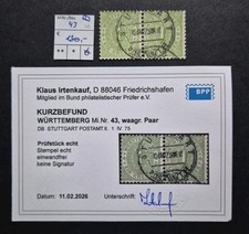 Württemberg Nr. 43, tadellos gestempelt STUTTGART POSTAMT II gepr. BPP (Mi 180€)