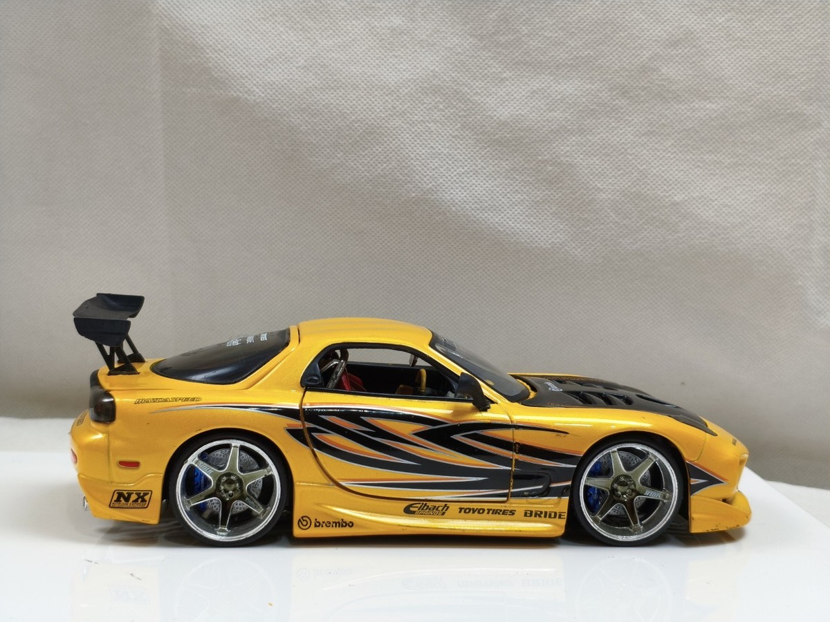Jada Toys 1/24 Mazda Rx7 Fd3s Option D Yellow Sport Car JDM Rotary