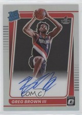 2021 Donruss Optic Rated Rookie Holo Prizm Signatures Greg Brown III Auto 03l7