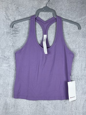 Lululemon cooles RB Short Tank Nulu lila Glyzinie Größe US 12/UK 16 Yoga Fitnessstudio