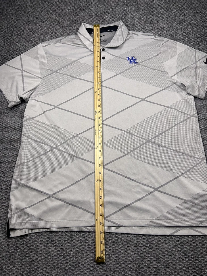 Camisa Polo Kentucky Wildcats Para Hombres XL Gris NCAA Baloncesto Nike Golf Dri-FIT Foto 4 de 4