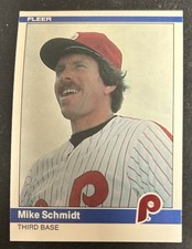 1984 Fleer Mike Schmidt Baseball Card #48 Phillies HOF 3B VG O/C