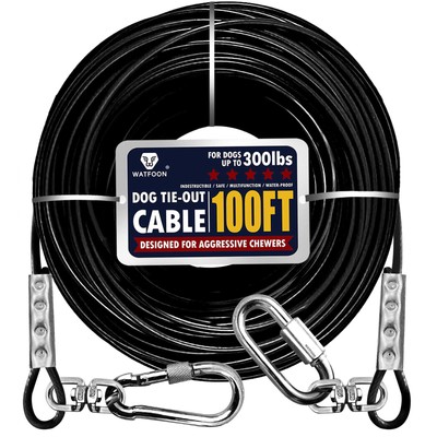 Extra Strong 100ft Tie Out Cable Chains for Dogs up to 300 Pound 1000+Pound B...