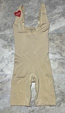 Assets by Spanx Women s Small Firm Open-Bust Brief Bodysuit Beige NWT