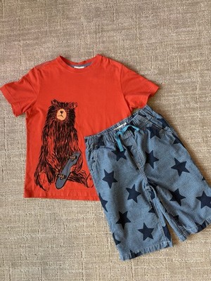 EUC mini Boden Hanna Andersson Boys Set T Shirt Shorts 10 12 Years