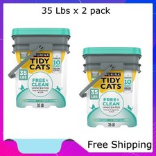 Purina Tidy Cats Free and Clean Clumping Cat Litter, Unscented, 35 lb x 2 pack