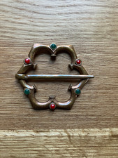 Fibel Fürspann Fürspan Fürspange groß Hochmittelalter Bronze Reenactment